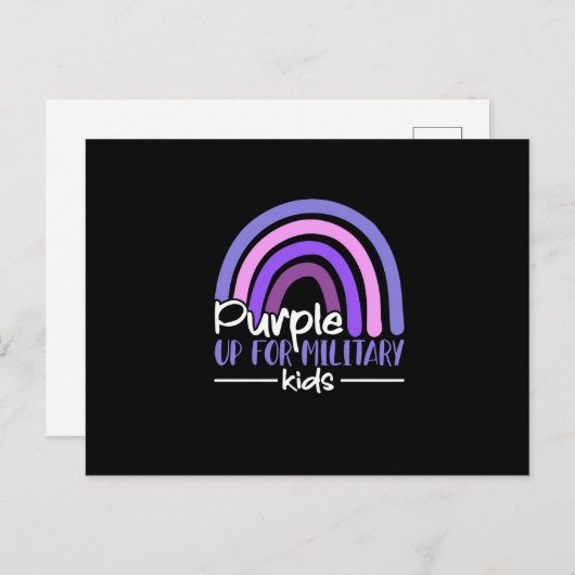 Paars voor militair kinder militair regenboogkind aankondigingskaart (Voorkant / Achterkant)
