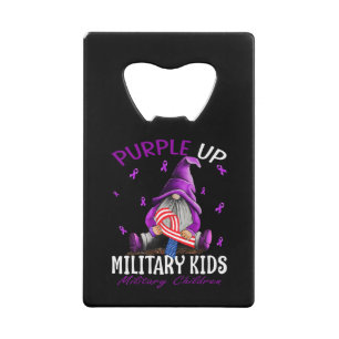 Paars voor militaire Kinder kindermaand Kredietkaart Flessenopener