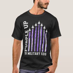 Paars voor militaire Kinder kindermaand T-shirt