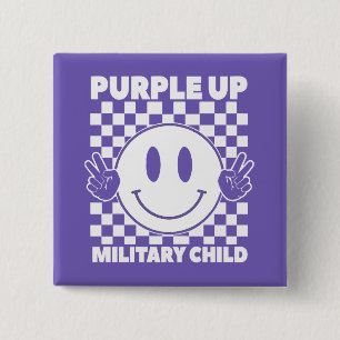 Paars voor militaire Kinder kindermaand Vierkante Button 5,1 Cm