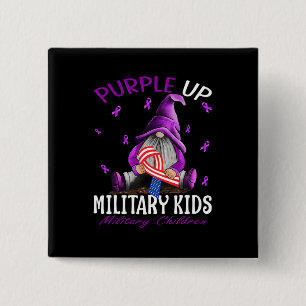 Paars voor militaire Kinder kindermaand Vierkante Button 5,1 Cm