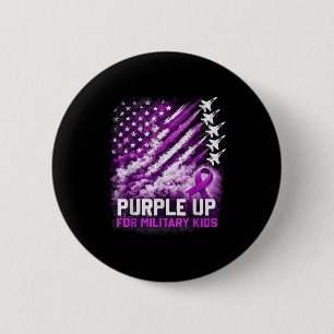 Paars voor militaire kinderen april bewustzijn usa ronde button 5,7 cm
