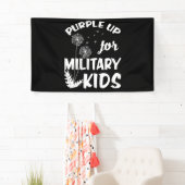 Paars voor militaire Kinderen Dandelion Maand Spandoek (Insitu)