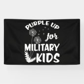 Paars voor militaire Kinderen Dandelion Maand Spandoek (Horizontaal)