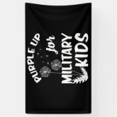 Paars voor militaire Kinderen Dandelion Maand Spandoek (Verticaal)