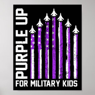Paars voor militaire kinderen peuters vrouwen jong poster