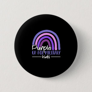 Paars voor militaire kinderen Regenboog Militair k Ronde Button 5,7 Cm