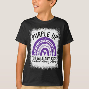 Paars voor militaire kinderen Regenboog Militaire T-shirt