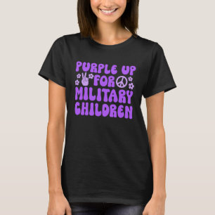 Paars voor militaire kinderen t-shirt