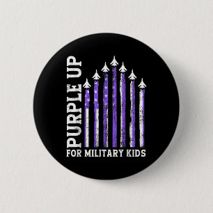 Paars voor militaire kindermaand ronde button 5,7 cm