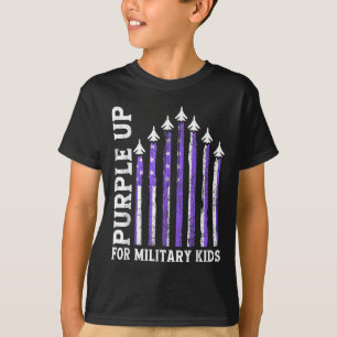 Paars voor militaire kindermaand t-shirt