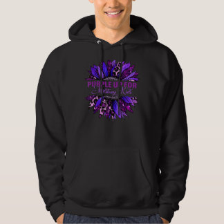 Paars voor militaire zonnefoniebloem hoodie