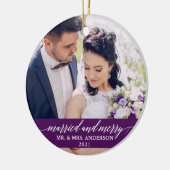 Paars voor weduwschap en pretparterij keramisch ornament (Links)