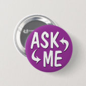 Paars Vraag het me Button (Voorkant /achterkant)