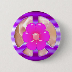  Paars vredesbord Ronde Button 5,7 Cm
