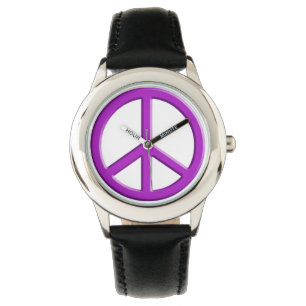 Paars vredesteken horloge