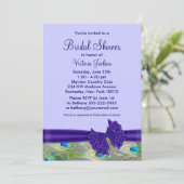 Paars Vrijgezellenfeest Peacock Kaart (Staand voorkant)