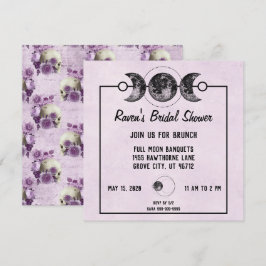 Paars Vrijgezellenfeest Rozen Gothic Wicca Kaart