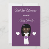 Paars Vrijgezellenfeest van de Cute Ethnic Bride Kaart (Achterkant)