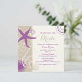 Paars Vrijgezellenfeest van doornhaai Kaart (Staand voorkant)