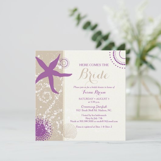 Paars Vrijgezellenfeest van doornhaai Kaart (Staand voorkant)