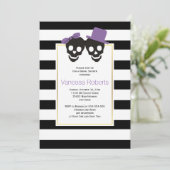 Paars vrijgezellenfeest voor tassen en tassen kaart (Staand voorkant)