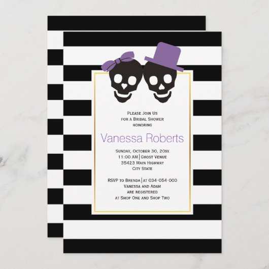 Paars vrijgezellenfeest voor tassen en tassen kaart (Voorkant / Achterkant)