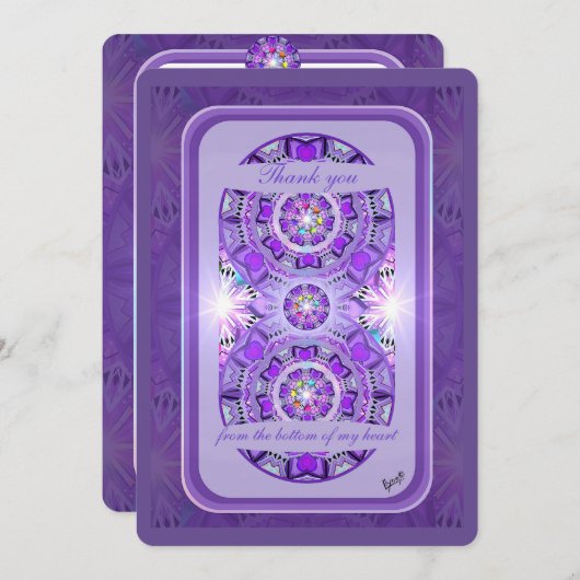 Paars W2 Bedankkaart (Voorkant / Achterkant)