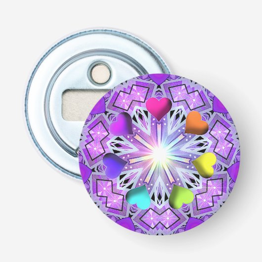 Paars W2 Button Flesopener (Voorkant)