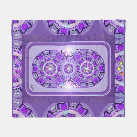 Paars W2 Fleece Deken (Voorkant (Horizontaal))