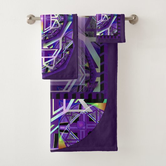 Paars W3 Bad Handdoek (Insitu)