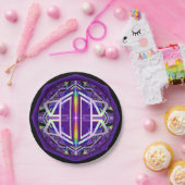 Paars W3 Papieren Bordje (Feest)