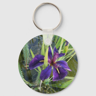 Paars water Iris Sleutelhanger