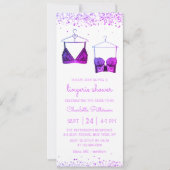 Paars Waterverf Lingerie Vrijgezellenfeest Kaart (Voorkant)