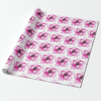  Paars Waterverf Roos Cadeaupapier