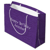Paars Wavy Lines Pattern Large Cadeauzakje (Achterkant Gekanteld)