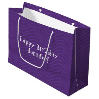 Paars Wavy Lines Pattern Large Cadeauzakje