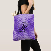 Paars Wavy Pattern met Monogram Tote Bag (Dichtbij)
