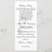 paars Weddenprogramma Programma (Achterkant)