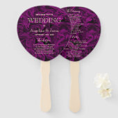 Paars weddenschap handwaaier (Voorkant en achterkant)