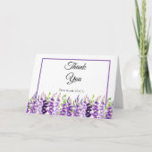 Paars Weddenschap Waterverf Lavender Bedankt kaart (Voorkant)