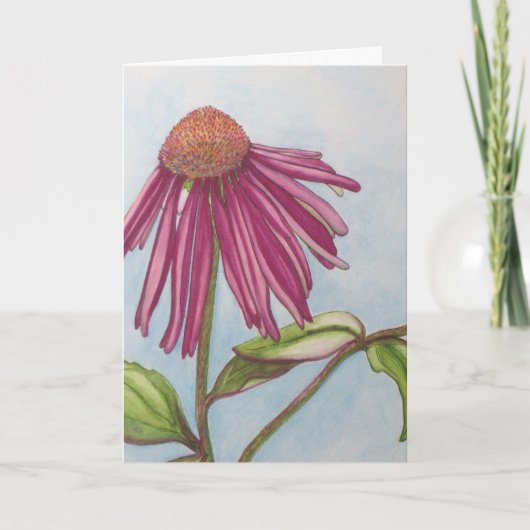 Paars WENSKAART Coneflower Kaart (Voorkant)