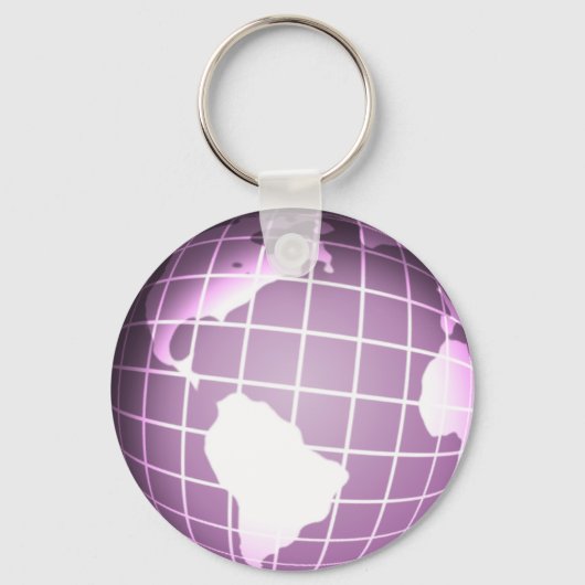 Paars Wereldbol Sleutelhanger (Voorkant)