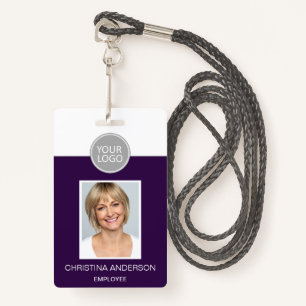 Paars werknemer Naam Logo Foto Corporate Work Badge