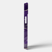 Paars White Agate Marble Abstracte Name Monogram Case-Mate iPhone Case (Achterkant / Rechts)