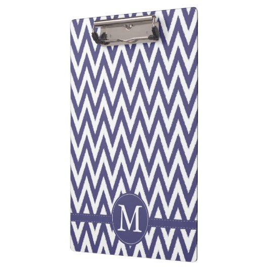 Paars White Chevron Monogram Klembord (Links)