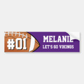 Paars White Football Team Bumpersticker (Voorkant)