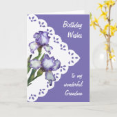  Paars White Iris Flower Grandma Kaart (Gele Bloem)