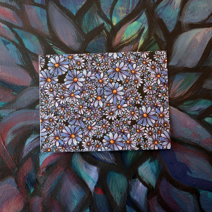 Paars Wildflower Patroon Briefkaart