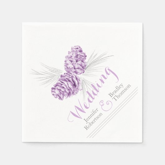 Paars winterdenkruid voor het trouwerijtpapier, lu servetten (Voorkant)